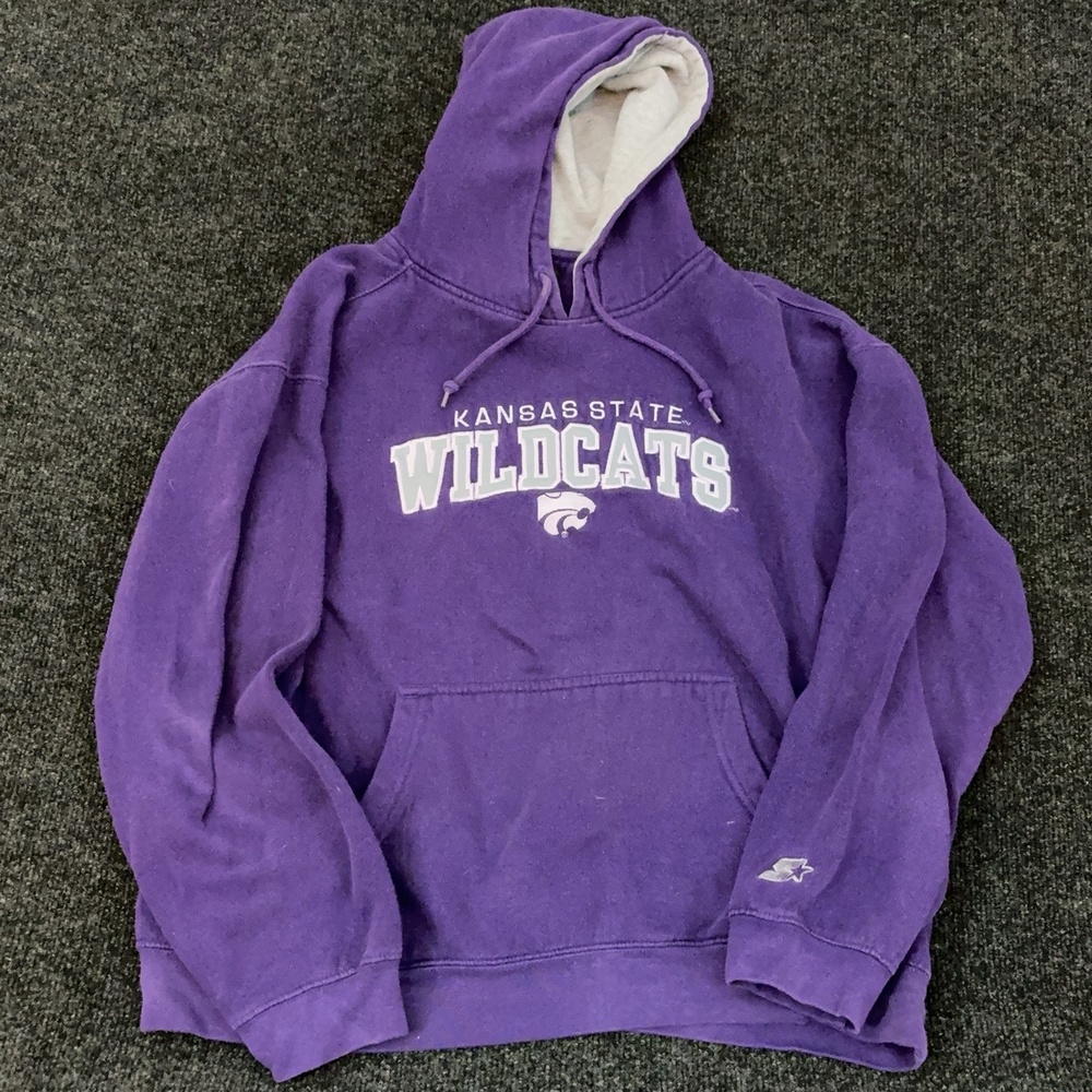Kansas State Wildcats Sweatshirt Mens L Purple NCAA College Starter Hoodie